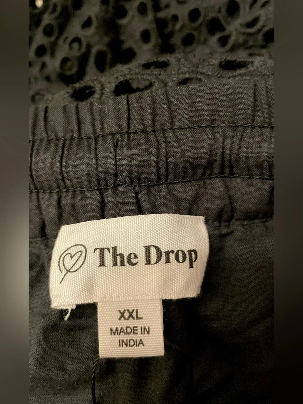 The Drop Black Eyelet Midi A-line Skirt SIZE XXL    *LIKE NEW*